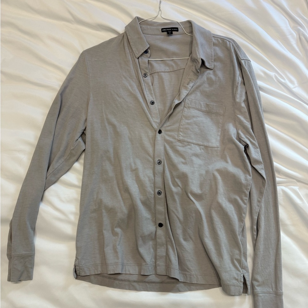 James Perse Light Gray Collared Shirt